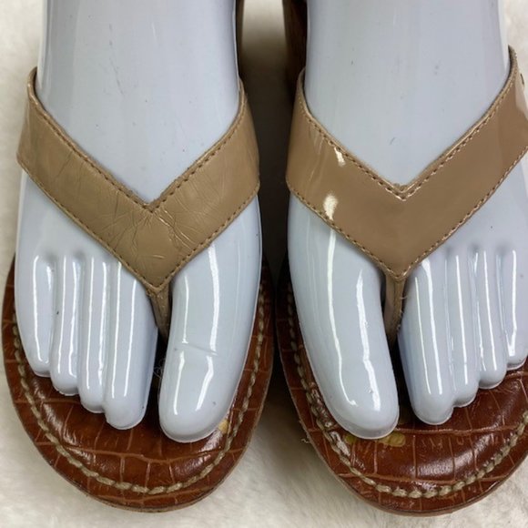 Sam Edelman Romy Cork Wedge Sandal Thong Tan Size 6 - Picture 1 of 8